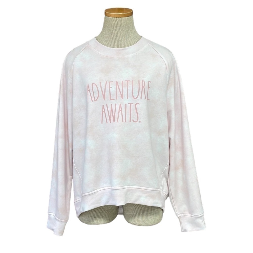Rae Dunn Sweatshirt Pink Tie Dye Adventure Awaits Size Medium M